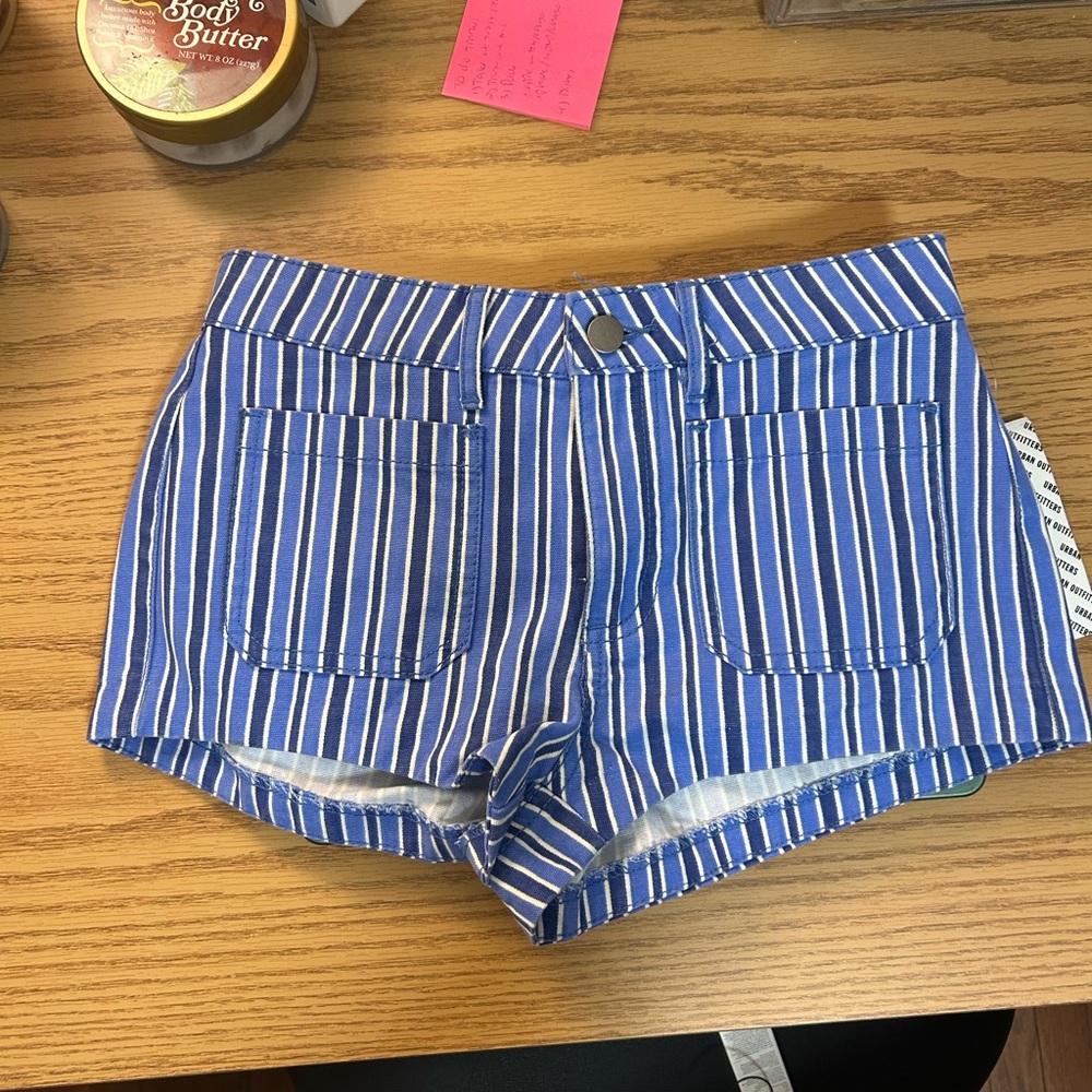 Urban outfitters blue striped shorts